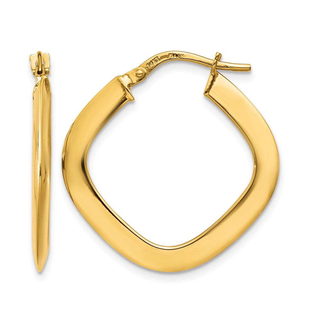 14k Tapered Square Hoop Earrings