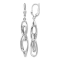 14K White Gold Polished Dangle Leverback Earrings