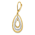 Single 14K Two-tone Diamond Cut Leverback Earring