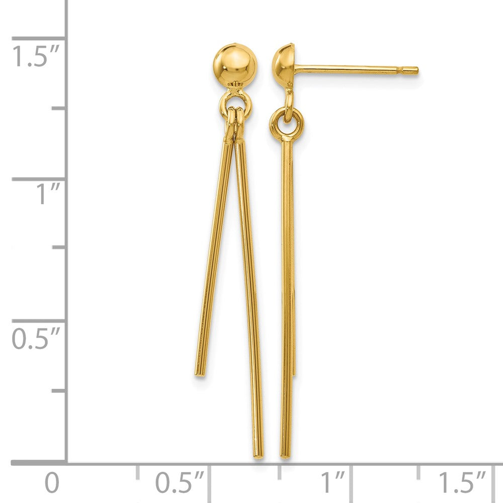 14k Polished Post Dangle Earrings
