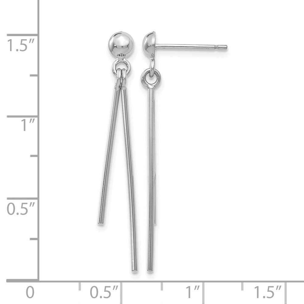 14k White Gold Polished Post Dangle Earrings