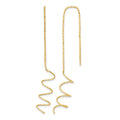 14k Polished Diamond-cut Spiral Threader Earrings