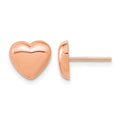 14k Rose Gold Polished Heart Post Earrings