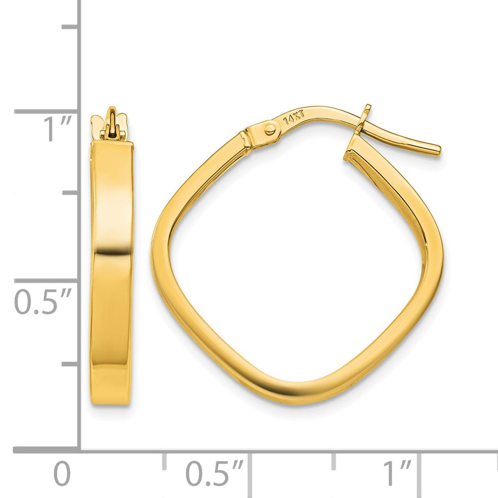 14K Flat Edge Square Hoop Earrings