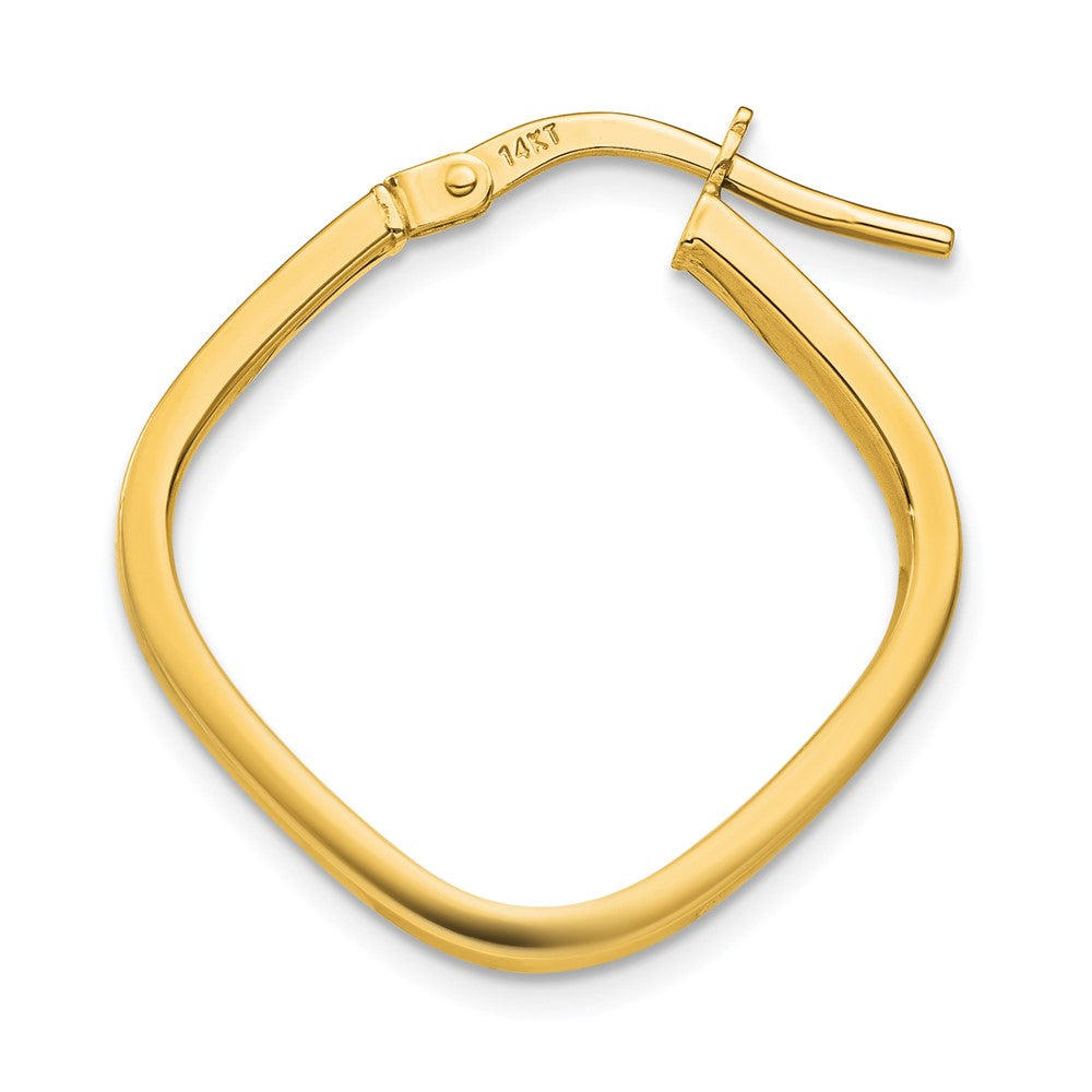 Single 14K Flat Edge Square Hoop Earring