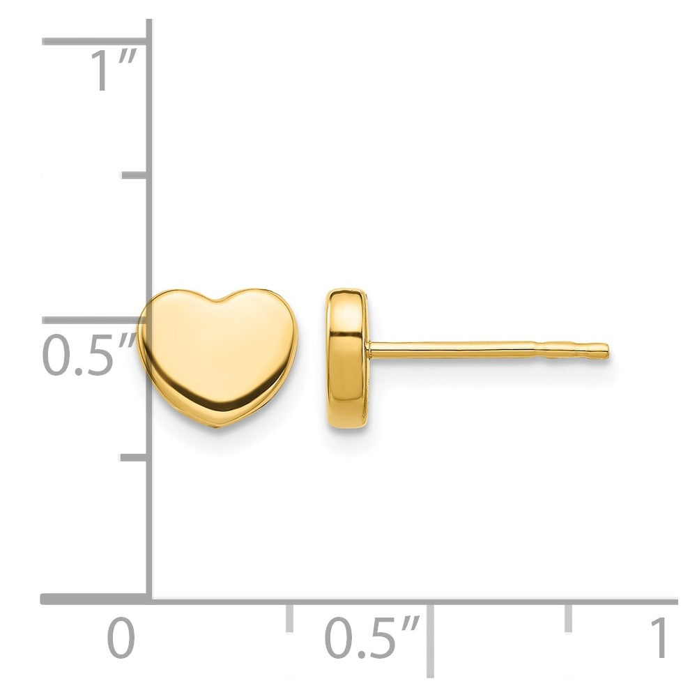 14K Polished Heart Post Earrings