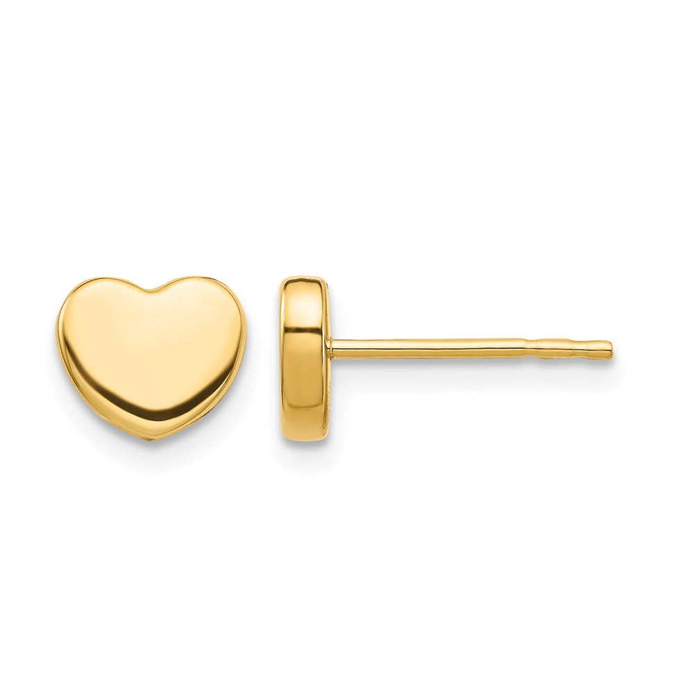 14K Polished Heart Post Earrings