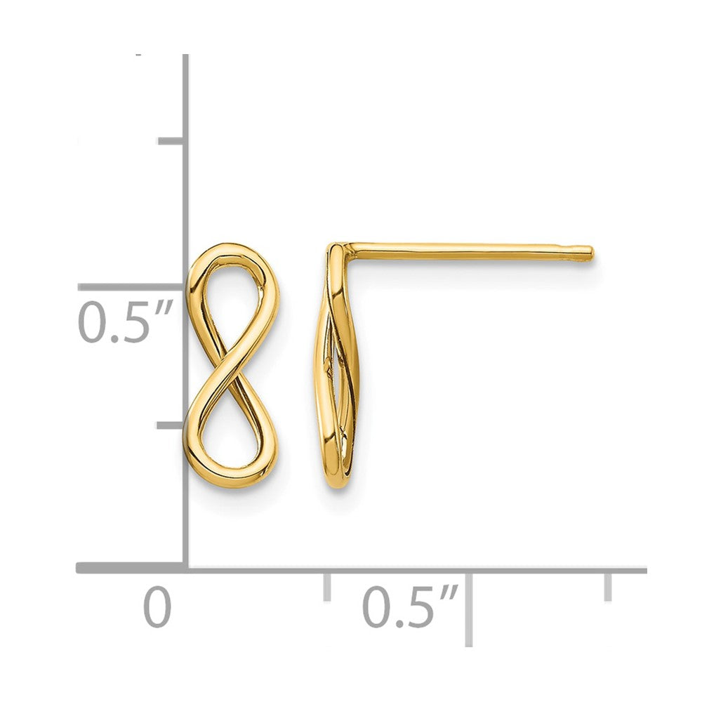 14K Polished Infinity Post Earrings