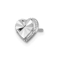 Single 14K White Gold Diamond-Cut Heart Post Earring