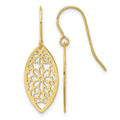 14k Polished Flower Dangle Earrings