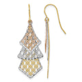 14k Tri-color D/C Polished Filigree Dangle Earrings