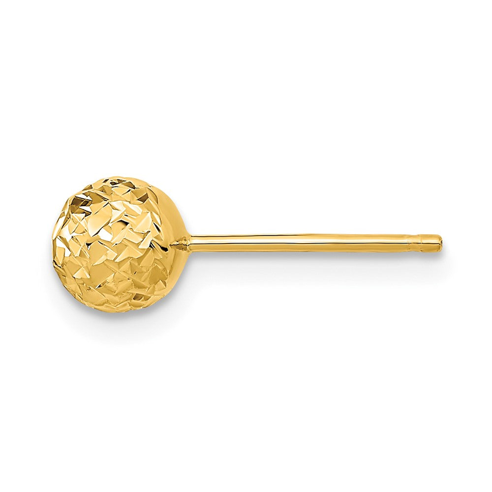 Single 14k 6mm Diamond-Cut Ball Post Earring