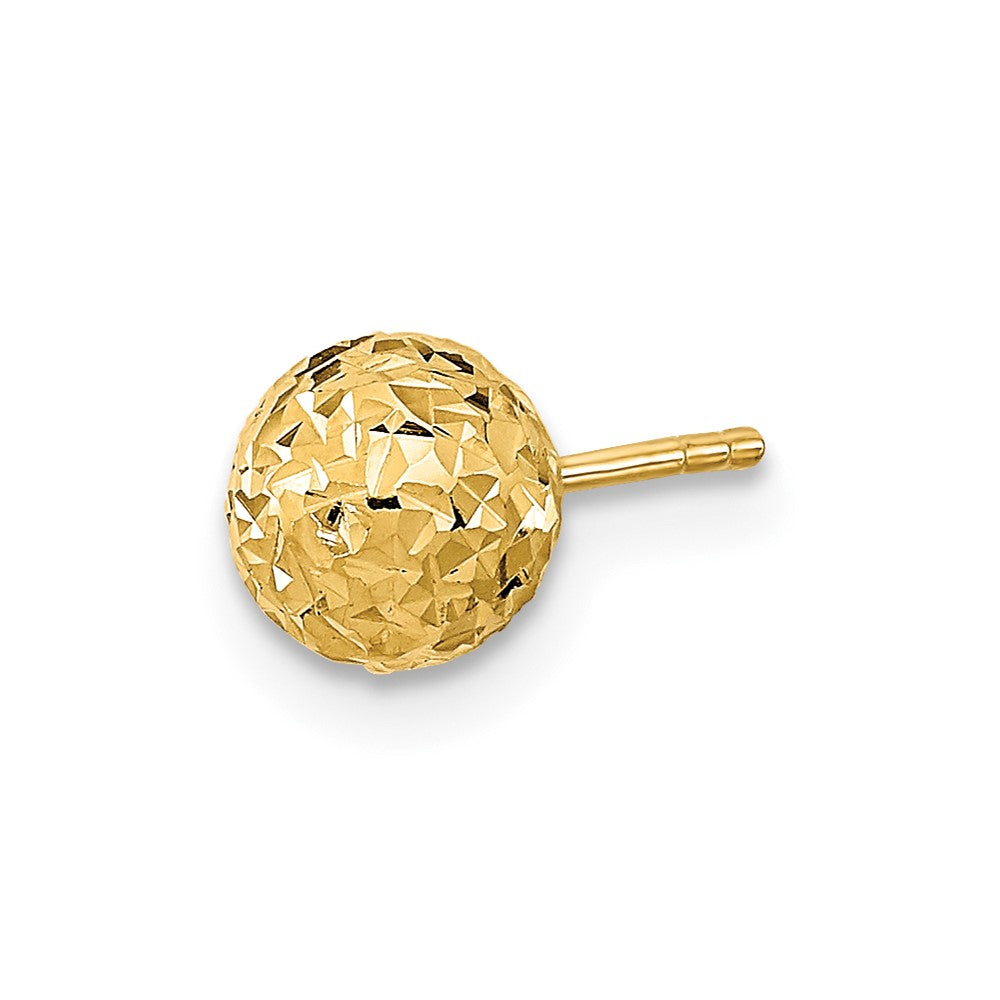 Single 14k 6mm Diamond-Cut Ball Post Earring