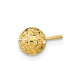 Single 14k 6mm Diamond-Cut Ball Post Earring