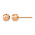 14k Rose Gold 6mm Diamond-Cut Ball Post Earrings