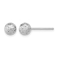 14k White Gold D/C 6mm Ball Post Earrings
