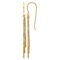 14k Polished Diamond-cut Chain and Bar Shepherd Hook Earrings