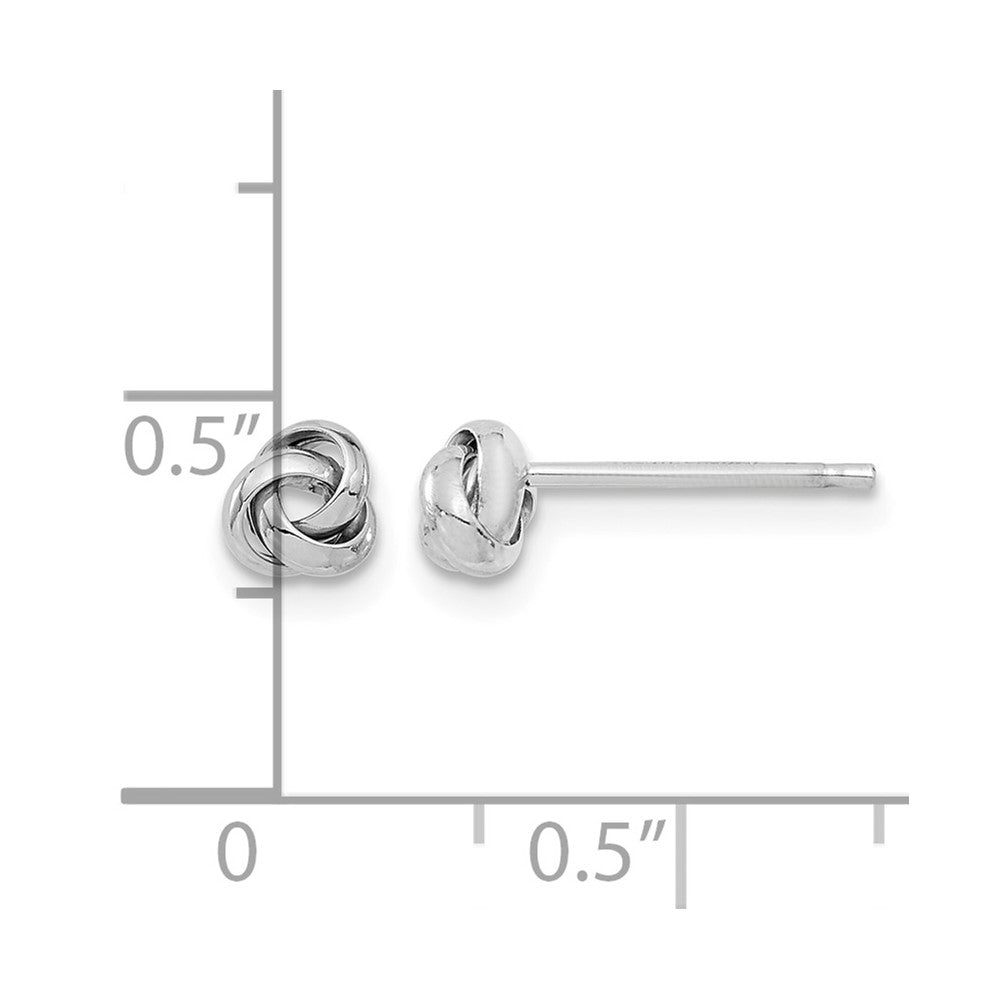 14k White Gold Polished Love Knot Post Earrings