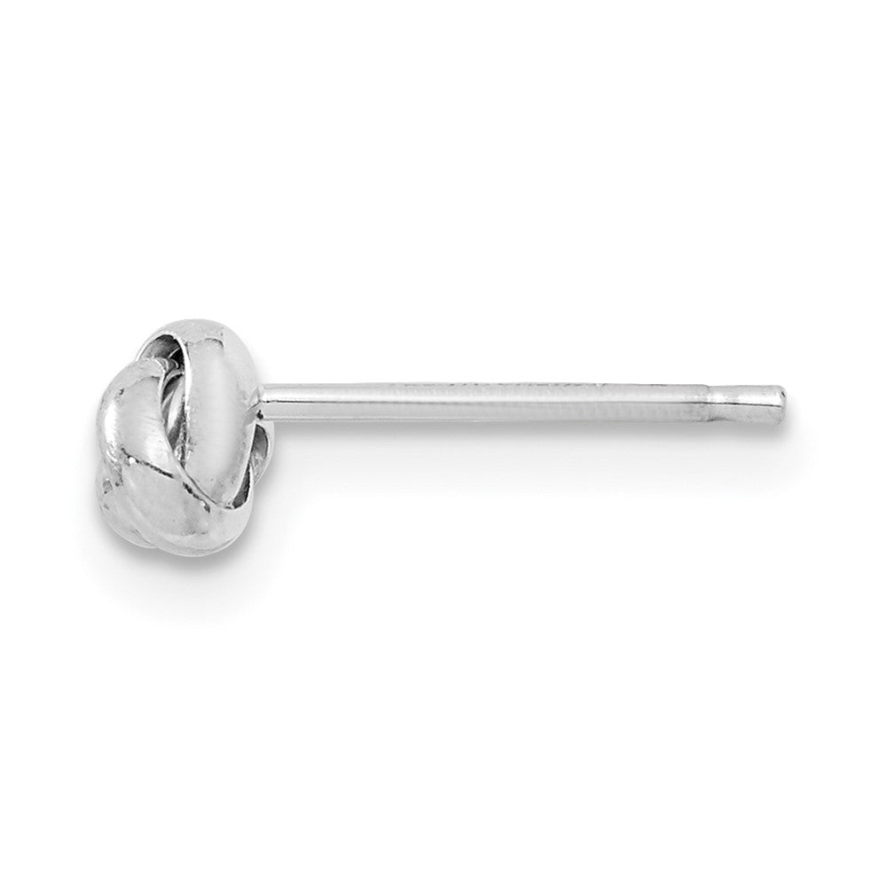 Single 14k White Gold Polished Love Knot Post Earring