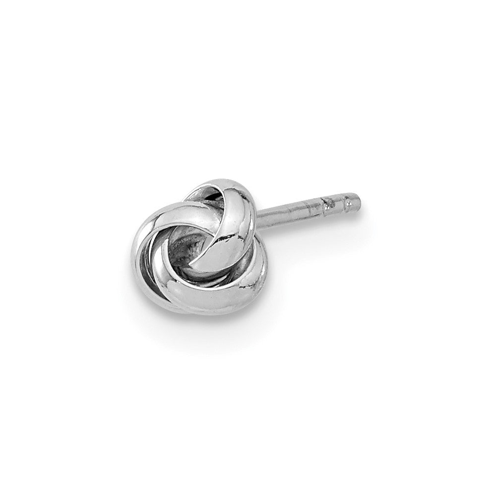 Single 14k White Gold Polished Love Knot Post Earring