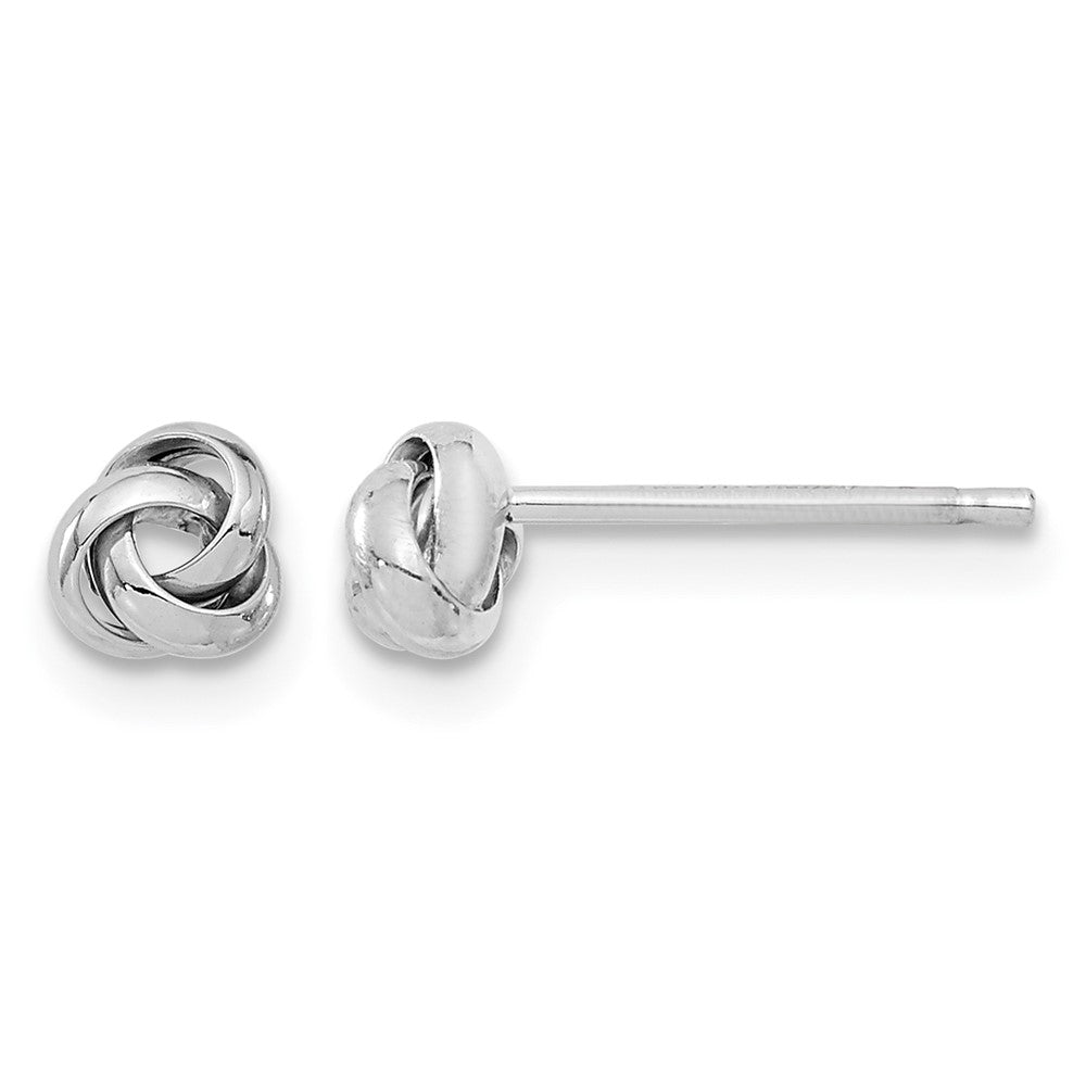 14k White Gold Polished Love Knot Post Earrings