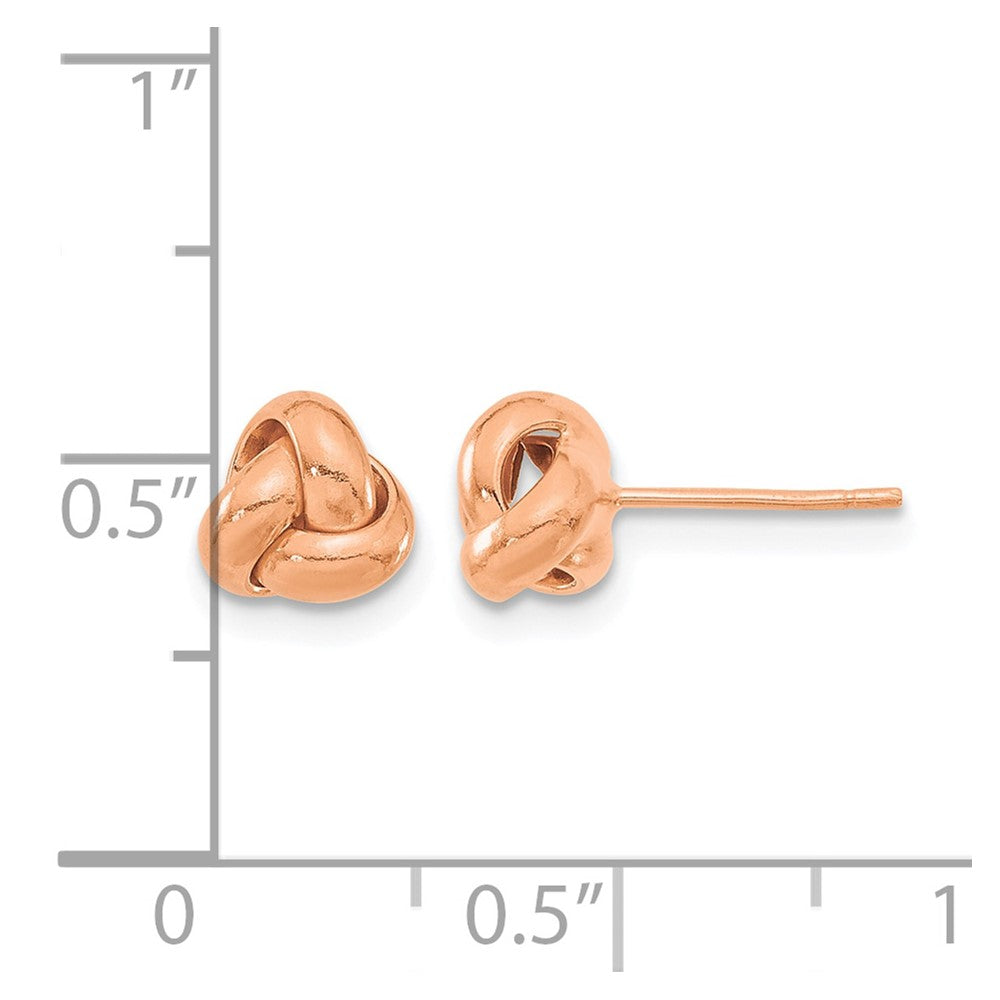 14k Rose Gold Polished Love Knot Post Earrings