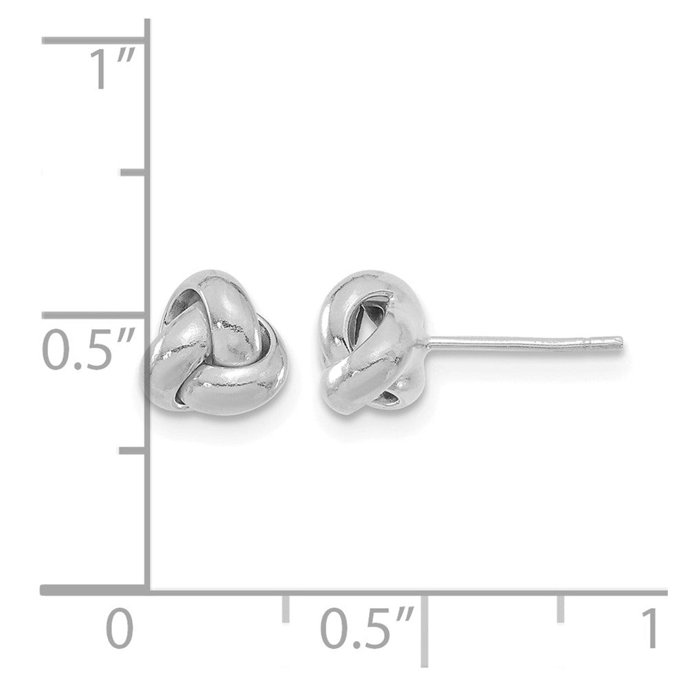 14k White Gold Polished Love Knot Post Earrings