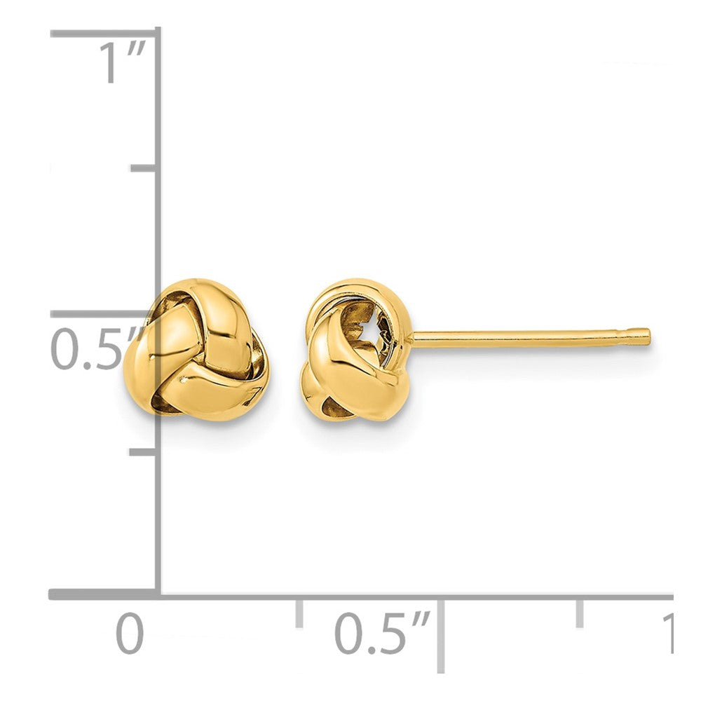 14k Gold Polished Love Knot Post Earrings