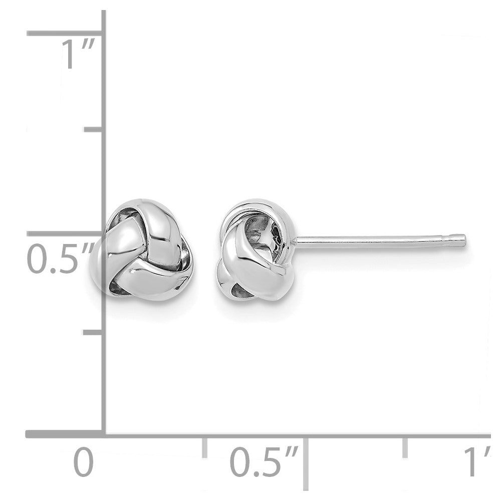 14k White Gold Polished Love Knot Post Earrings