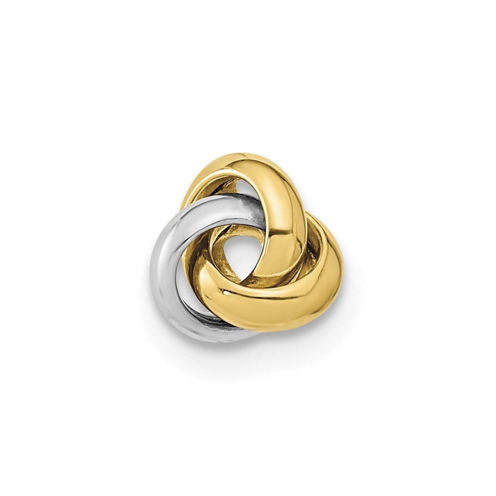 Single 14k Two-Tone Polished Love Knot Post Earring