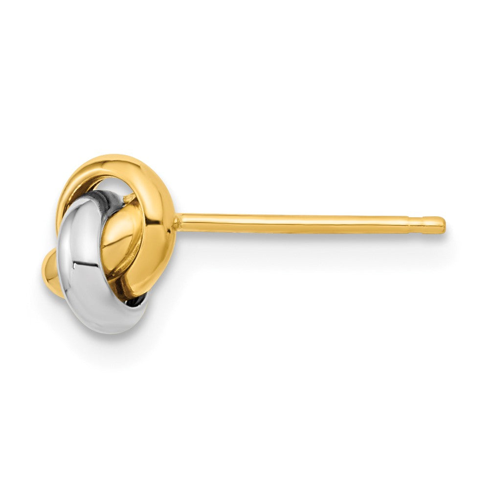 Single 14k Two-Tone Polished Love Knot Post Earring