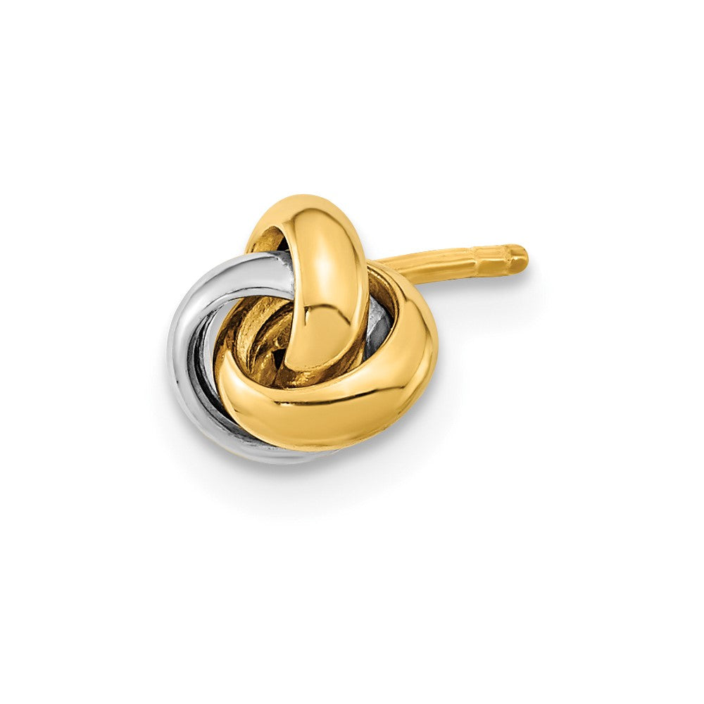 Single 14k Two-Tone Polished Love Knot Post Earring