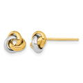 14k Two-Tone Polished Love Knot Post Earrings