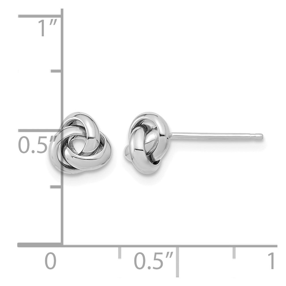 14k White Gold Polished Knot Post Earrings