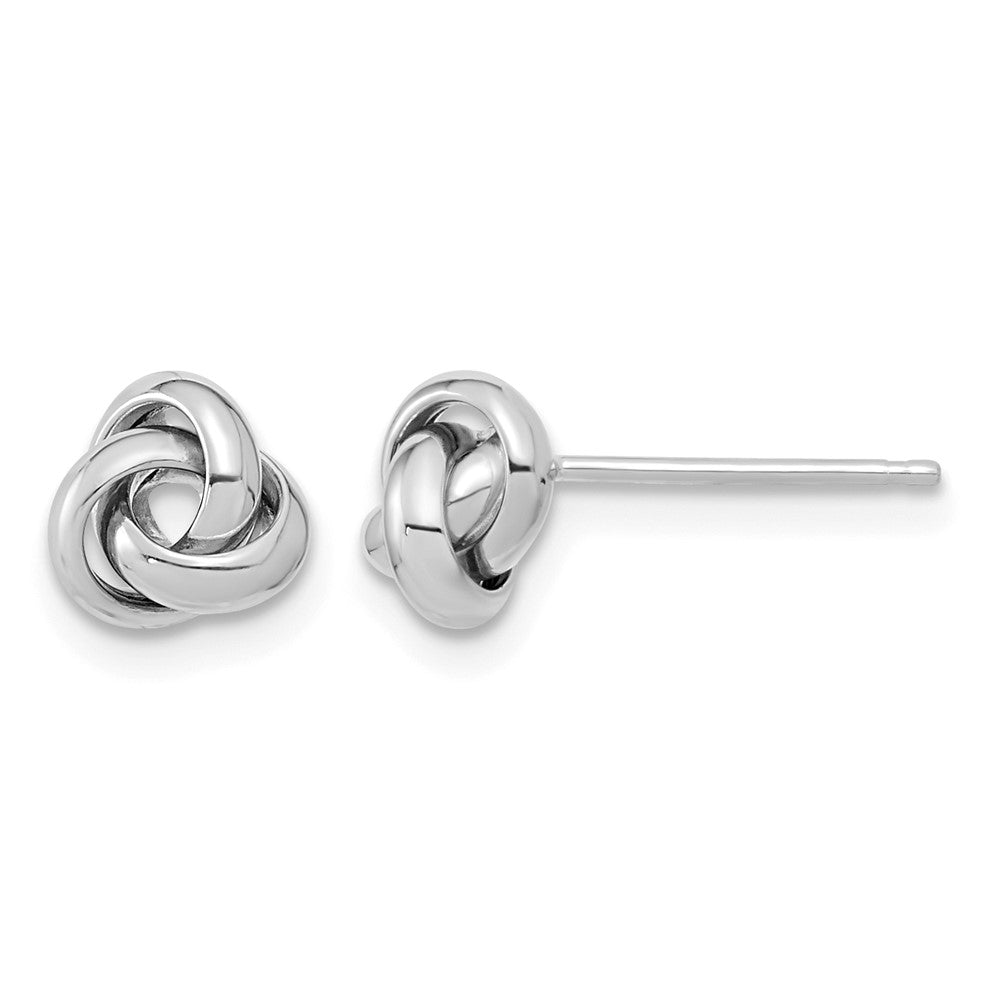 14k White Gold Polished Knot Post Earrings