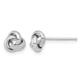 14k White Gold Polished Knot Post Earrings