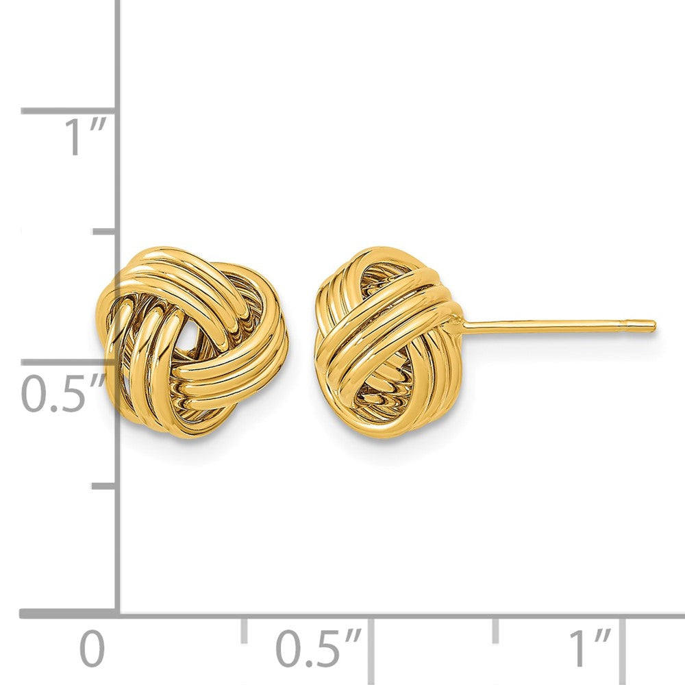 14k Polished Triple Love Knot Post Earrings