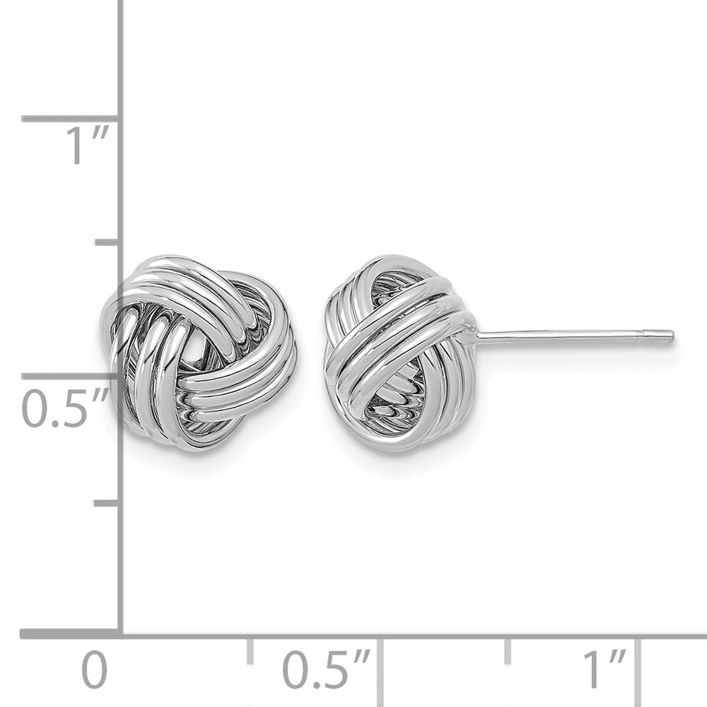 14k White Gold Polished Triple Love Knot Post Earrings