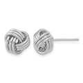 14k White Gold Polished Triple Love Knot Post Earrings