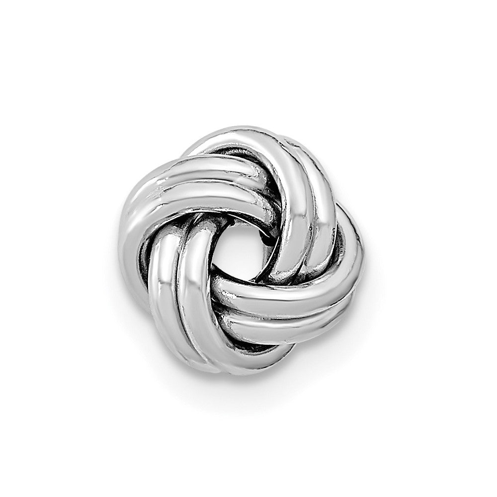 Single 14k White Gold Polished Double Love Knot Post Earring