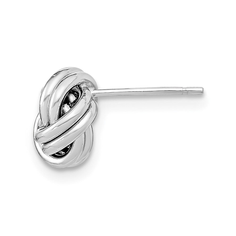 Single 14k White Gold Polished Double Love Knot Post Earring