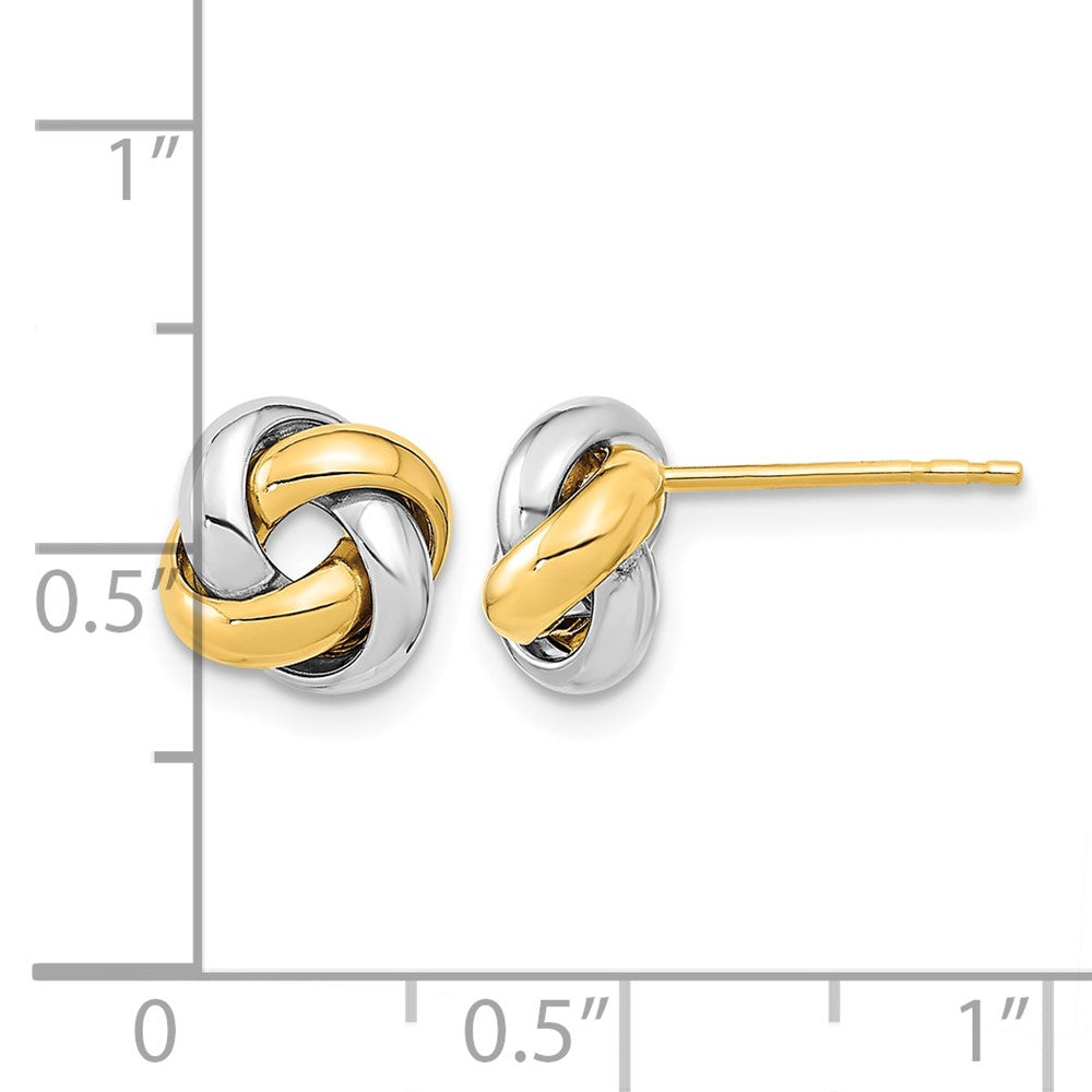 14k Two-Tone Polished Love Knot Post Earrings