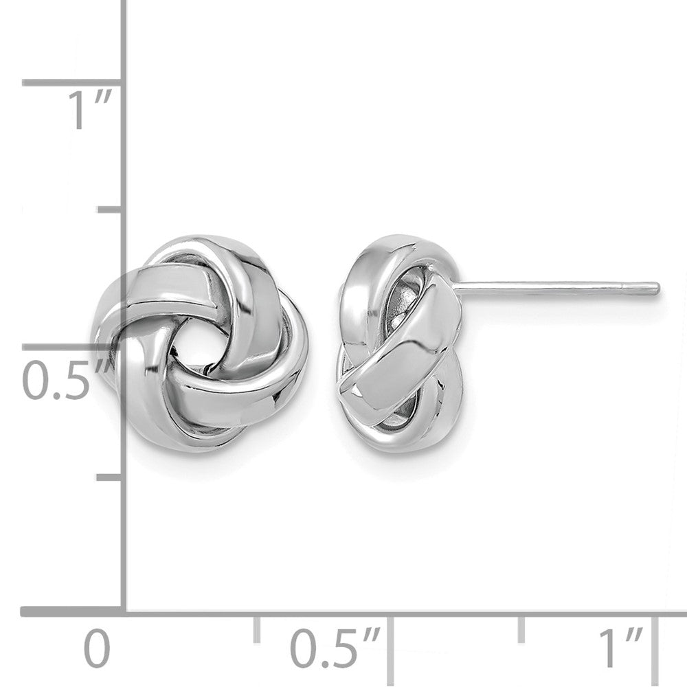 14k White Gold Polished Love Knot Post Earrings