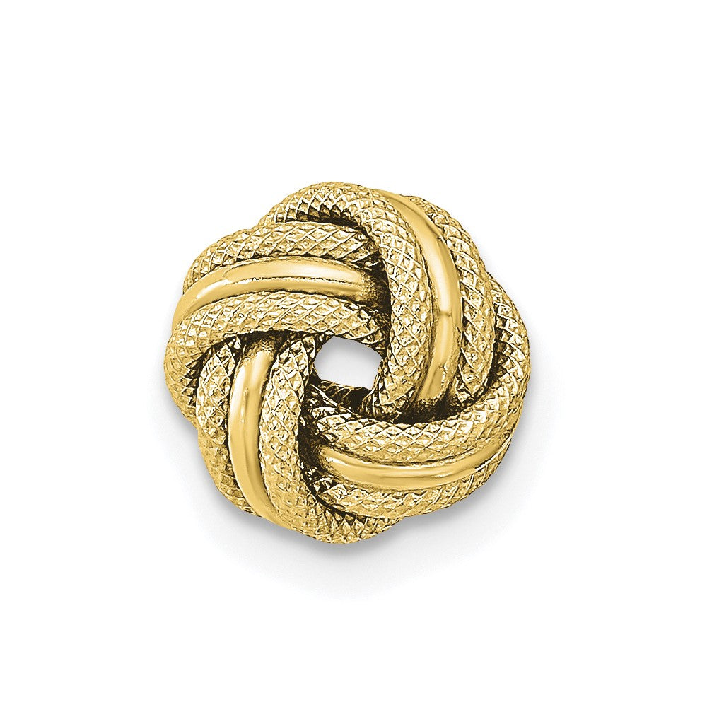 Single 14k Polished Textured Triple Love Knot Earring
