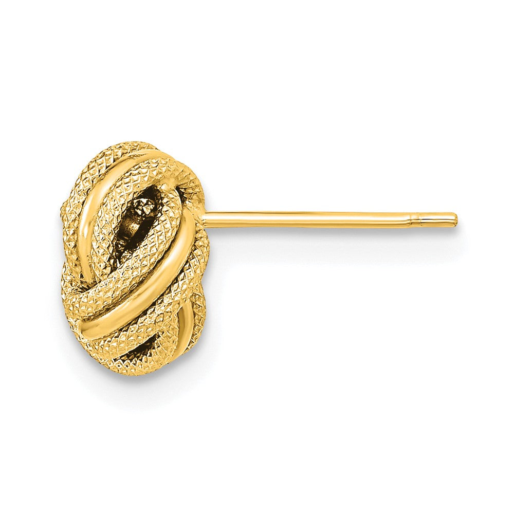 Single 14k Polished Textured Triple Love Knot Earring