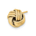 Single 14k Polished Textured Triple Love Knot Earring