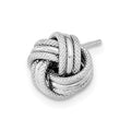 Single 14k White Gold Polished Textured Triple Love Knot Post Earring