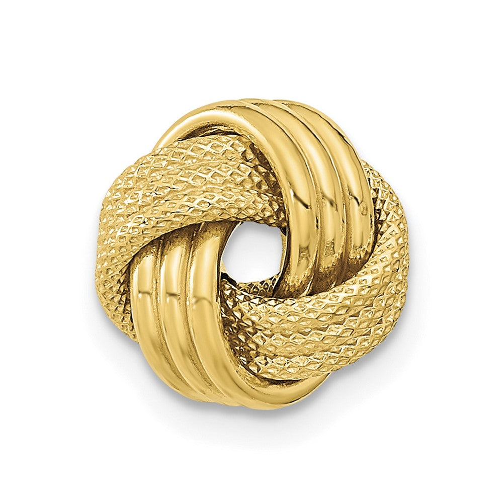 Single 14k Polished Textured Triple Love Knot Post Earring