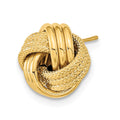 Single 14k Polished Textured Triple Love Knot Post Earring