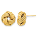 14k Polished Textured Triple Love Knot Post Earrings